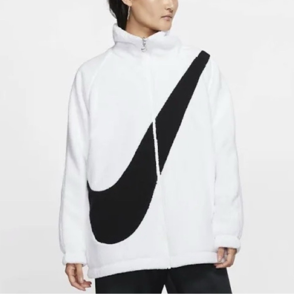 NIKE SPORTSWEAR SWOOSH REVERSIBLE SHERPA JACKET White